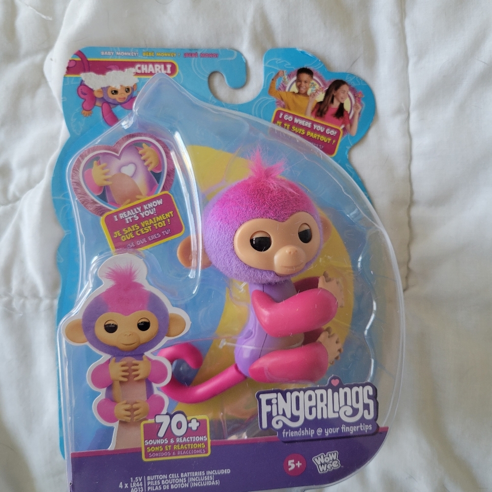 NEW WowWee 2023 Fingerlings Baby Monkey Purple & Pink ~ Charli ~